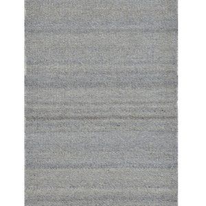 Gray Hand Woven  Wool and Viscose Modern Reversible flat weave Durry Rug, 3' x 5
